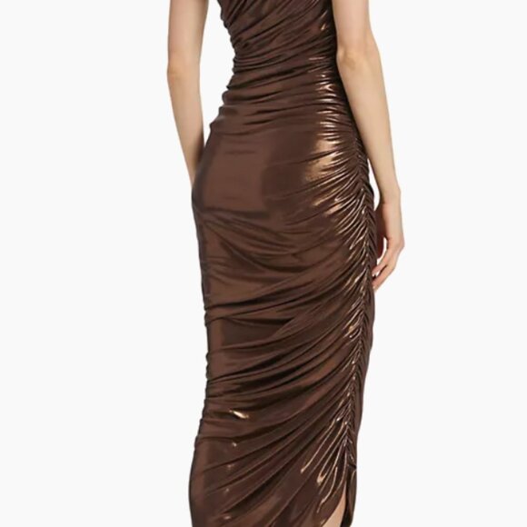 Norma Kamali Diana Gown - Metallic Chocolate - Picture 3 of 6